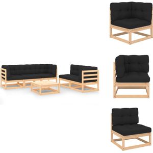 6-tlg. Garten-Lounge-Set mit Kissen Massivholz Kiefer - Garten Lounge Set - Outdoor Möbel - Rattan Gartenmöbel - Kiefernholzmöbel - Gartenecke