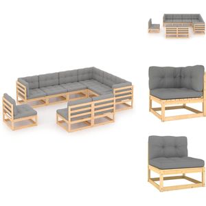 Vidaxl - 9-tlg. Garten-Lounge-Set mit Kissen Massivholz Kiefer - Gartensofa - Lounge Set - Gartenmöbel - Rattan Möbel - Outdoor Furniture