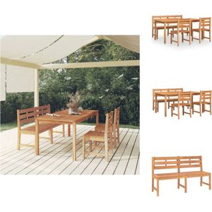 vidaXL Tuinset - Tuinsets - Terrasset - Eethoek - 4-delige Tuinset massief teakhout