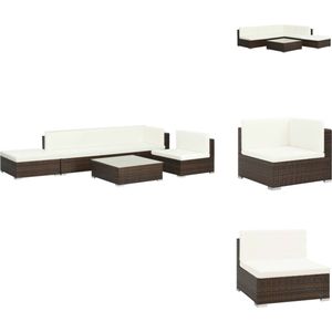 Vidaxl - 6-tlg. Garten-Lounge-Set mit Auflagen Poly Rattan Braun - Gartenloungeset - Outdoor Möbel - Rattan Lounge - Gartenmöbel - Balkonmöbel