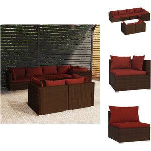 vidaXL Loungeset - Loungesets - Tuinsets - Poly Rattan Loungeset - 7-delige Loungeset met kussens poly rattan bruin