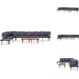 vidaXL Loungeset - Loungesets - Tuinset - Tuinsets - Loungeset 8-zits met kussens massief acaciahout