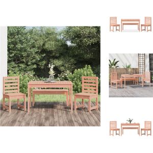 vidaXL Tuinset Douglas - Tafel 121x82.5x76 cm - Tuinstoel 50x48x91.5 cm - Tuinbank 109x44x45 cm - Tuinset