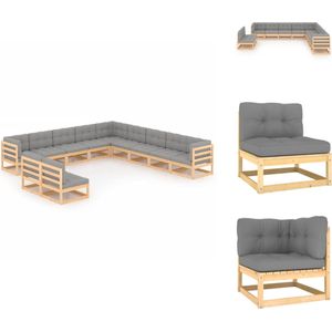 Vidaxl - 11-tlg. Garten-Lounge-Set mit Kissen Kiefer Massivholz - Gartensofa - Lounge Set - Gartenmöbel - Rattan Möbel - Outdoor Furniture