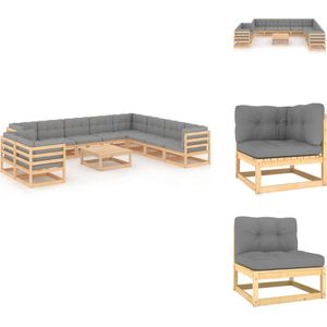 Vidaxl - 11-tlg. Garten-Lounge-Set mit Kissen Kiefer Massivholz - Gartensofa - Lounge Set - Gartenmöbel - Rattan Möbel - Outdoor Furniture