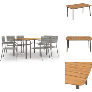 Vidaxl - 7-tlg. Garten-Essgruppe Poly Rattan Anthrazit - Gartenmöbel - Essgruppe - Outdoor Möbel - Terrasse - Balkon