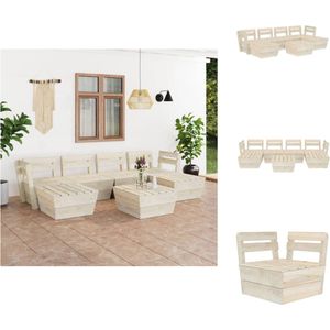 vidaXL Loungeset - Loungesets - Tuinset - Tuinsets - 7-delige Loungeset pallet geïmpregneerd vurenhout