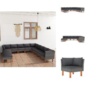 vidaXL Loungeset - Comfort - Tuinmeubelen - 60.5x64.5x67cm - Grijs - Tuinset