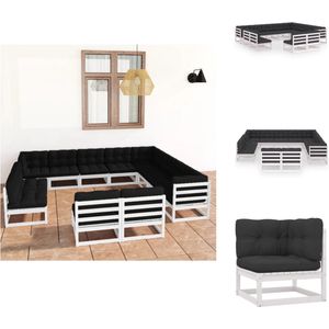 vidaXL Loungeset Pine Wood - Hoekbank 70x70x67 cm - Antraciet - Tuinset