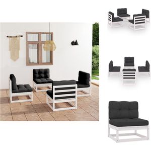 4-tlg. Garten-Lounge-Set mit Kissen Kiefer Massivholz - Garten Lounge Set - Kiefernholzmöbel - Outdoor Möbel - Gartenmöbel - Loungesessel