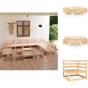 Vidaxl - 13-tlg. Garten-Lounge-Set Massivholz Kiefer - Gartenmöbeln - Loungeset - Rattan Möbel - Holz Gartenmöbel - Kiefernholzmöbel