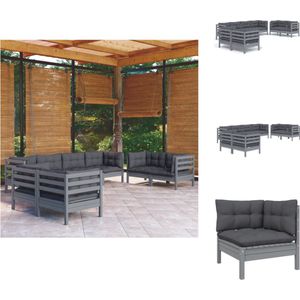 8-tlg. Garten-Lounge-Set mit Kissen Kiefer Massivholz - Garten Lounge Set - Kiefernholzmöbel - Outdoor Möbel - Gartenzubehör - Loungemöbel