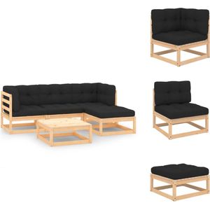 Vidaxl - 5-tlg. Garten-Lounge-Set mit Kissen Massivholz Kiefer - Garten Lounge Set - Holzmöbel - Gartenmöbel - Outdoor Möbel - Rattan Gartenmöbel