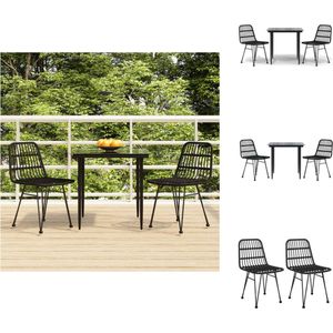 vidaXL Tuinset - Comfort - Eettafel en 2 stoelen - 80 x 80 x 74 cm - Stevig en weerbestendig - Tuinset