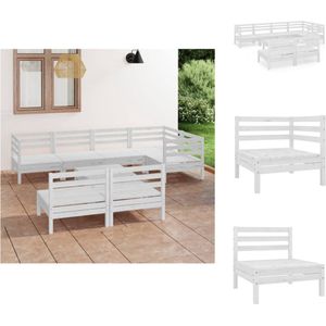 Vidaxl - 8-tlg. Garten-Lounge-Set Massivholz Kiefer Weiß - Outdoor Lounge Set - Gartenmöbel - Rattan Möbel - Kiefernholzmöbel - Gartenmöbel Set