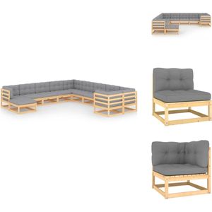 Vidaxl - 11-tlg. Garten-Lounge-Set mit Kissen Kiefer Massivholz - Gartensofa - Lounge Set - Gartenmöbel - Rattan Möbel - Outdoor Furniture