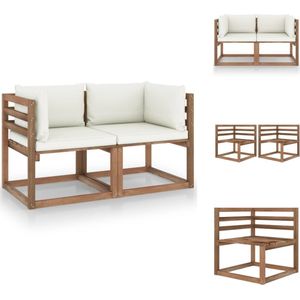 Vidaxl - Garten-Palettensofa 2-Sitzer mit Kissen in Creme Kiefernholz - Gartenmöbel - Palettenmöbel - Outdoor-Sofa - Esszimmergarnitur - Lounge Möbel