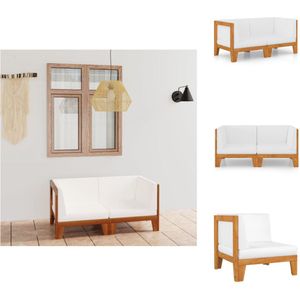Vidaxl - 2-Sitzer-Sofa mit Cremeweißen Kissen Akazie Massivholz - Ecksofa - Gartenmöbel - Outdoor-Möbel - Holzmöbel - Akasieholzmöbel