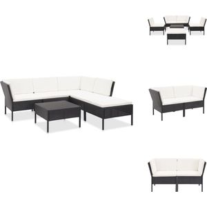 Vidaxl - 6-tlg. Garten-Lounge-Set mit Auflagen Poly Rattan Schwarz - Gartensofa - Loungesessel - Outdoor Möbel - Gartenmöbeln - Poolparty