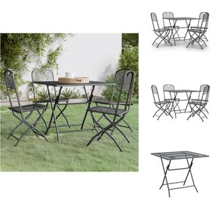 vidaXL Tuinset - Tuinsets - Tuin Set - Tuinmeubelset - 5-delige Tuinset metaalgaas antracietkleurig