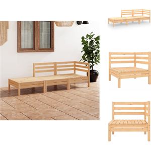 Vidaxl - 3-tlg. Garten-Lounge-Set Massivholz Kiefer - Gartensitzgruppe - Loungesessel - Gartenmöbel - Rattan Möbel - Holz Gartenmöbel