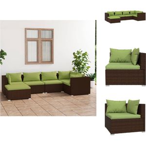 Vidaxl - 6-tlg. Garten-Lounge-Set mit Auflagen Poly Rattan Braun - Garten Lounge Set - Outdoor Möbel - Rattan Gartenmöbel - Loungesessel - Balkonmöbel