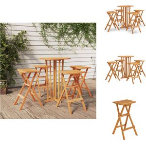 vidaXL Barset - Barsets - Tuinset - Tuin Set - 5-delige Barset inklapbaar massief teakhout