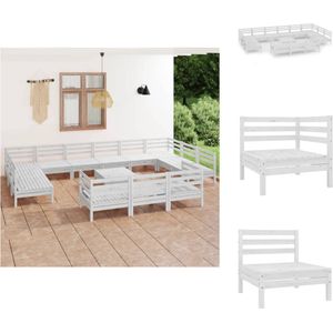 Vidaxl - Gartenmöbel-Sets - Living 14-tlg. Garten-Lounge-Set Weiß Massivholz Kiefer - Weiß