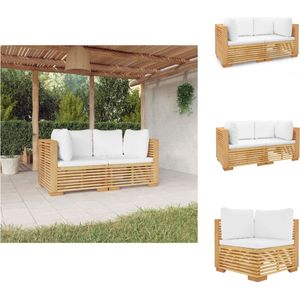 vidaXL Tuinmeubelset - Houten Hoekbank - 69.5x69.5x60cm - Crèmewit - Tuinset