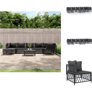 Vidaxl - 8-tlg. Garten-Lounge-Set mit Kissen Anthrazit Stahl - Gartengeräte - Gartenmöbel - Loungesessel - Outdoor Möbel - Esstisch