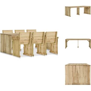 vidaXL Loungeset - Loungesets - Loungeset Tuin - Tuin Loungeset - 7-delige Tuinset geïmpregneerd grenenhout