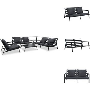 vidaXL Loungeset - Loungesets - Tuinset - Tuinsets - 5-delige Loungeset met kussens aluminium donkergrijs