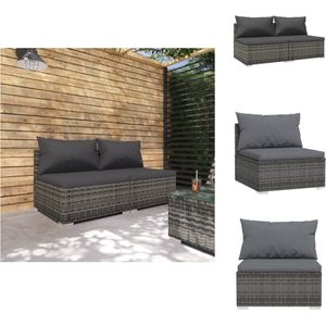 vidaXL Loungeset - Loungesets - Tuinset - Rattan Loungeset - 2-delige Loungeset met kussens poly rattan grijs