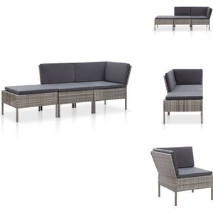 Vidaxl - 3-tlg. Garten-Lounge-Set mit Auflagen Poly Rattan Grau - Gartenmöbel - Loungemöbel - Rattanmöbel - Outdoormöbel - Balkonmöbel