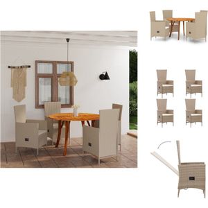 vidaXL Acacia Garden Dining Set - 120 x 75 cm - Sturdy and Stylish - Tuinset