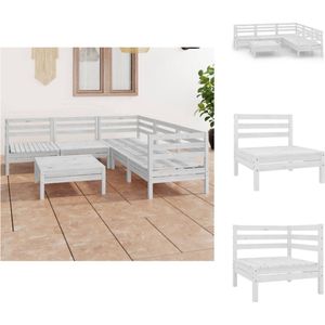 Vidaxl - Gartenmöbel-Sets - Living 6-tlg. Garten-Lounge-Set Massivholz Kiefer Weiß - Weiß
