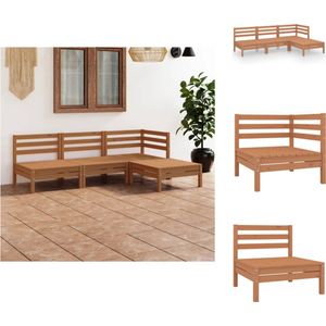 Vidaxl - Gartenmöbel-Sets - Living 4-tlg. Garten-Lounge-Set Massivholz Kiefer Honigbraun - Braun