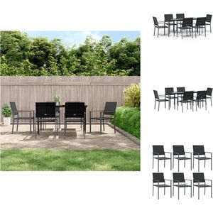 vidaXL Dining Set - PE-rattan and Steel - 6 Chairs - 140x70x74cm - Tuinset