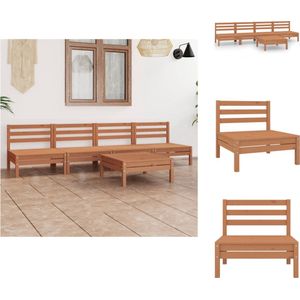Vidaxl - 5-tlg. Garten-Lounge-Set Honigbraun Massivholz Kiefer - Gartenmöbeln - Loungesessel - Holztisch - Outdoor Möbel - Kiefernholz
