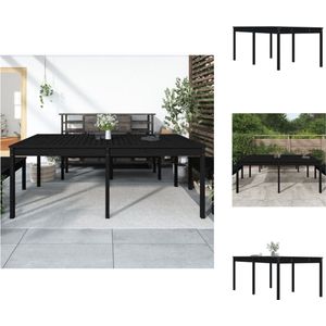 vidaXL Houten Tuintafel - Massief grenenhout - 203.5 x 100 x 76 cm - Stabiel frame - Breed toepasbaar - Tuinset