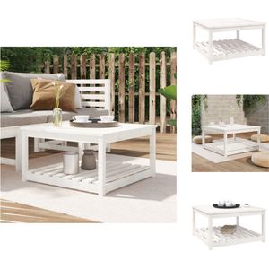 vidaXL Tuintafel - Tuintafels - Tuin Tafel - Bijzettafel - Tuintafel 82,5x82,5x45 cm massief grenenhout wit