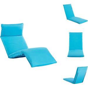 vidaXL Opvouwbaar Loungebed - Tuinmeubelen - 175x56x100 cm - Blauw - Ligbed