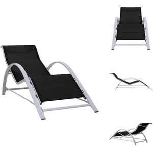 vidaXL Loungebed - strandstoelen - Afmetingen 167x60x66 cm - Kleur zwart - Ligbed
