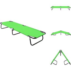vidaXL Opvouwbaar campingbed - Groen - 190 x 58 x 28 cm - Roestvrijstalen frame - Ligbed