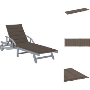 vidaXL Ligbed - Ligstoel - Ligbedden - Ligstoelen - Ligbed met kussen massief acaciahout