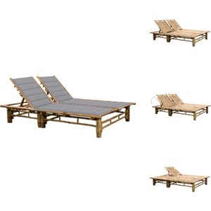 vidaXL Ligstoel - Ligstoelen - Ligbed - Ligbedden - Ligbed 2-persoons met kussens bamboe