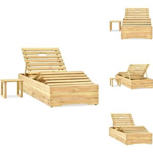 Sonnenliege mit Tisch Grün Imprägniertes Kiefernholz - Sonnenliege - Gartenmöbel - Liege - Outdoor Möbel - Holzmöbel