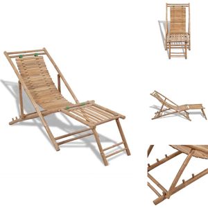 vidaXL ligstoel bamboe - tuinmeubelen - 152 x 59 x 80 cm - verstelbaar - Ligbed