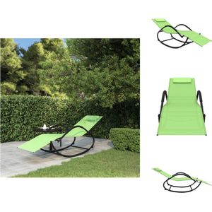 vidaXL Schommelend Ligbed - Tuinmeubel - 158 x 60 x 77 cm - Groen - Ligbed