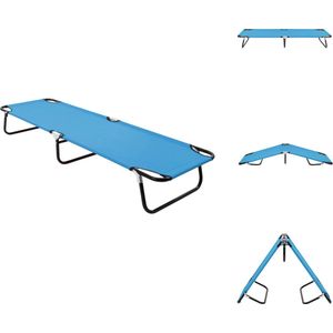 vidaXL Opvouwbaar Campingbed - Loungebed - Turquoiseblauw 190x58x28cm - Roestvrijstalen frame - Draagvermogen 120kg - Ligbed